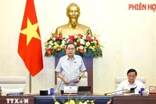 El presidente de la Asamblea Nacional de Vietnam, Tran Thanh Man, habla en el evento. (Foto: VNA)