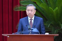 El secretario general del Partido Comunista de Vietnam, To Lam, habla en el evento. (Foto: VNA)