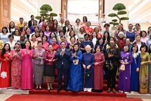 [Fotos] Primer ministro vietnamita se reúne con diplomáticas vietnamitas e extranjeras 