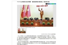 Un artículo sobre el XIV Congreso Nacional del PCV publicado por Kyodo. (Foto: VNA)