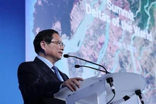 El primer ministro de Vietnam, Pham Minh Chinh, interviene en la cita. (Foto: VNA)
