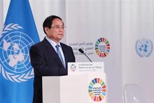 El primer ministro de Vietnam, Pham Minh Chinh, interviene en la cita. (Foto: VNA)