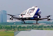Taxi volador EHang 216-S de Indonesia. (Foto: anewz.tv)