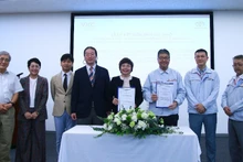 En la ceremonia de firma. (Foto: JICA)