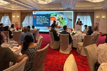 En el acto de promoción de la culinaria chilena, efectuado por la Oficina del Agregado Agrícola de Chile en Vietnam.