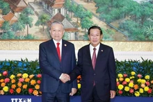 El secretario general To Lam se reunió hoy con Samdech Techo Hun Sen en Phnom Penh. (Foto: VNA)