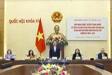 El presidente de la Asamblea Nacional (AN) de Vietnam y titular del Consejo Electoral Nacional, Tran Thanh Man, en el evento. (Foto: VNA)