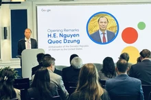 El embajador vietnamita en Washington, Nguyen Quoc Dung, pronuncia un discurso en el evento. (Foto: VNA)