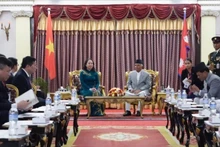La vicepresidenta vietnamita Vo Thi Anh Xuan se reúne con el presidente nepalí, Ram Chandra Poudel. (Foto: Ministerio de Asuntos Exteriores)