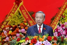 El secretario general del Partido Comunista de Vietnam, To Lam, interviene en la cita. (Foto: VNA)