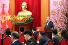 El secretario general del Partido Comunista de Vietnam, To Lam, habla en el encuentro. (Foto: VNA)