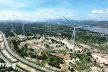 La central eólica Phuong Mai, ubicada en la Zona Económica de Nhon Hoi, provincia de Gia Lai, consta de 11 unidades generadoras con una capacidad total de 26,4 MW. (Foto: VNA)
