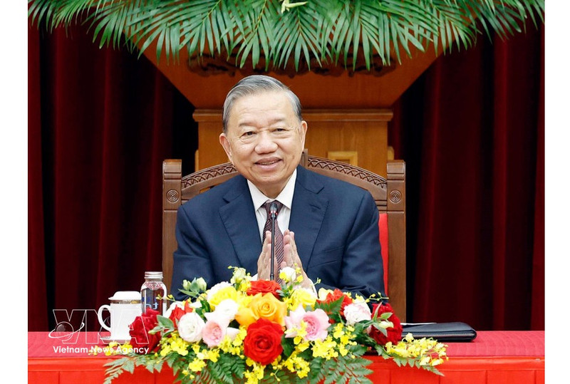 El secretario general del Partido Comunista de Vietnam, To Lam, en el evento. (Foto: VNA)