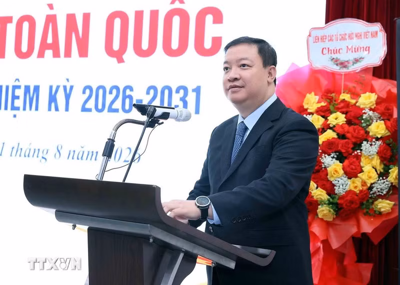 El vicepresidente de la Unión de Organizaciones de Amistad de Vietnam, Nguyen Ngoc Hung, habla en el evento. (Foto: An Dang/VNA)