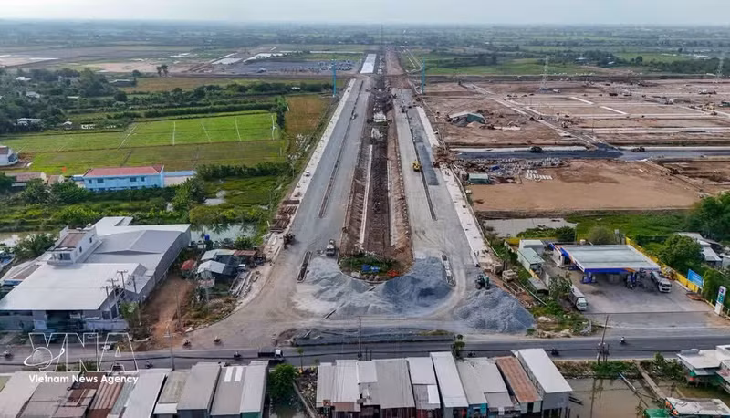Acceso al Parque Industrial VSIP Can Tho en el enlace con la carretera nacional 80. (Foto: VNA)