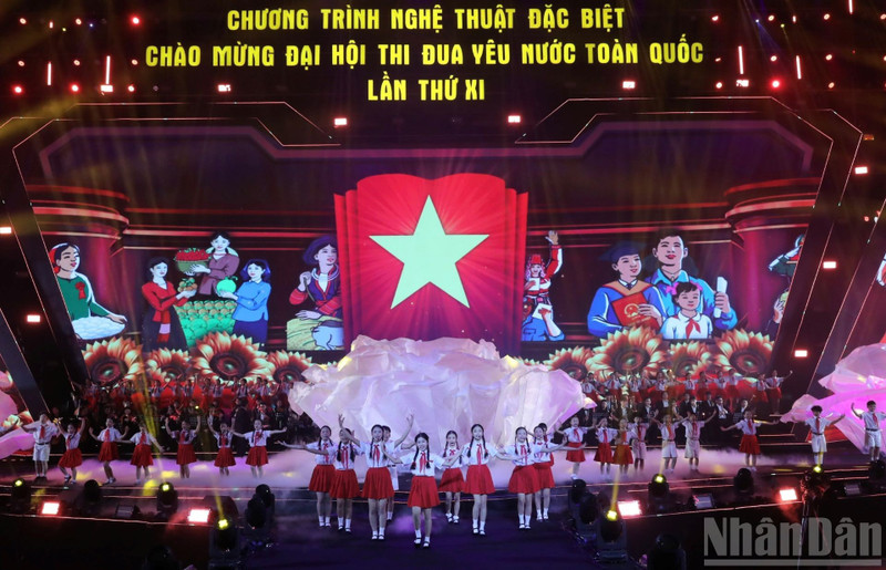 Un programa artístico especial para dar la bienvenida al Congreso Nacional de Emulación Patriótica. (Foto: Nhan Dan)