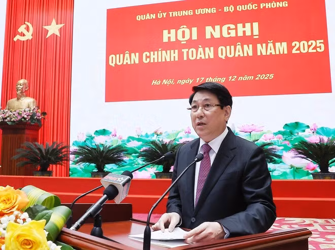 El presidente Luong Cuong interviene en la reunión. (Foto: VNA)