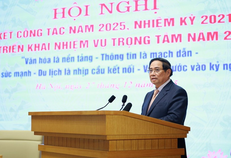 El primer ministro de Vietnam, Pham Minh Chinh, habla en el evento. (Foto: VNA)