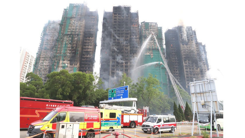 El lugar del incendio en la mañana del 27 de noviembre. (Foto: VNA)