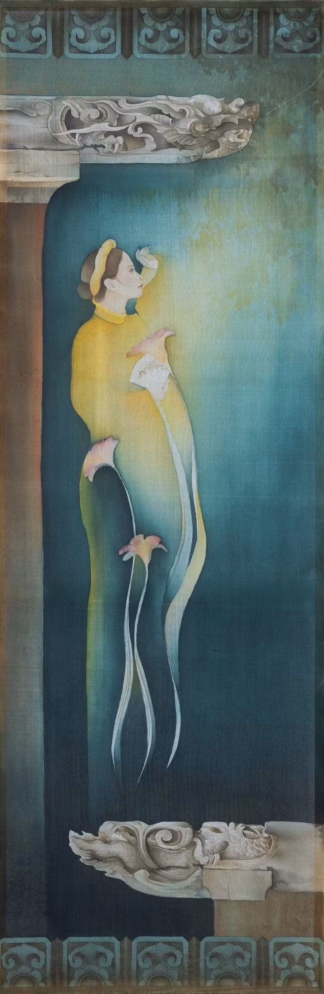 “Sueño en el relieve” (seda, Nguyen Ngoc). (Foto: Hanoimoi.vn)