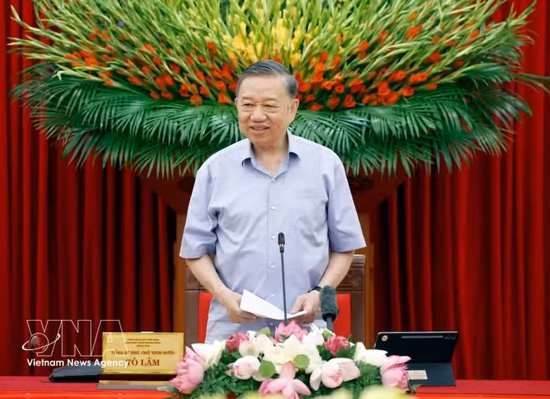 El secretario general del Partido Comunista y presidente de Vietnam, To Lam, en el evento. (Foto: VNA)