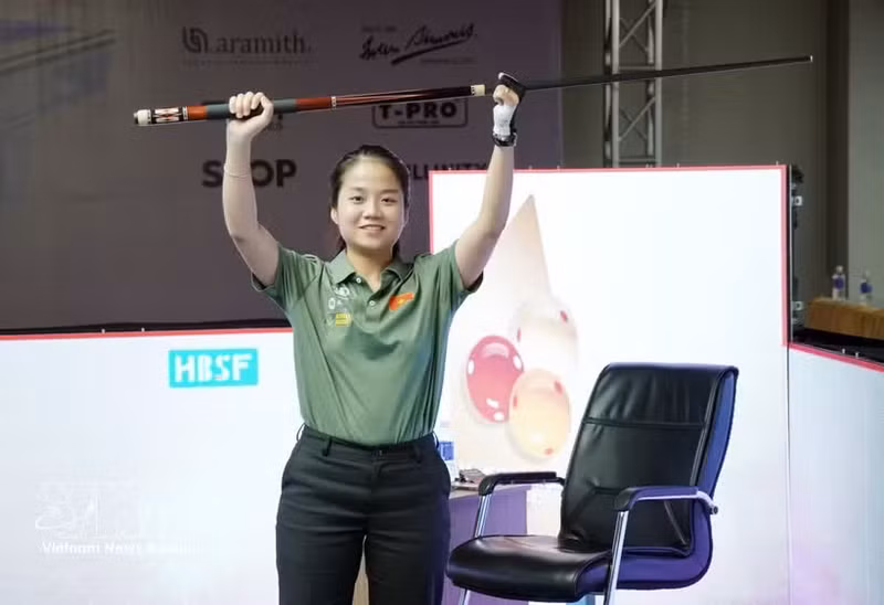 El gran destaque de esta edición fue la brillante actuación de Nguyen Duc Yen Sinh en la categoría femenina de carambola a tres bandas. (Foto: VNA)