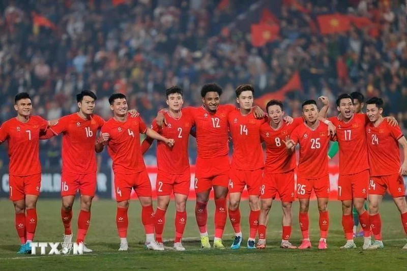 La selección nacional de fútbol de Vietnam. (Foto: VNA)