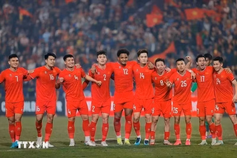 La selección nacional de fútbol de Vietnam. (Foto: VNA)