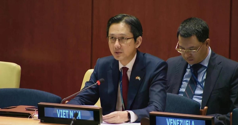 El embajador Do Hung Viet, representante permanente de Vietnam ante las Naciones Unidas, en el evento. (Foto: VNA)
