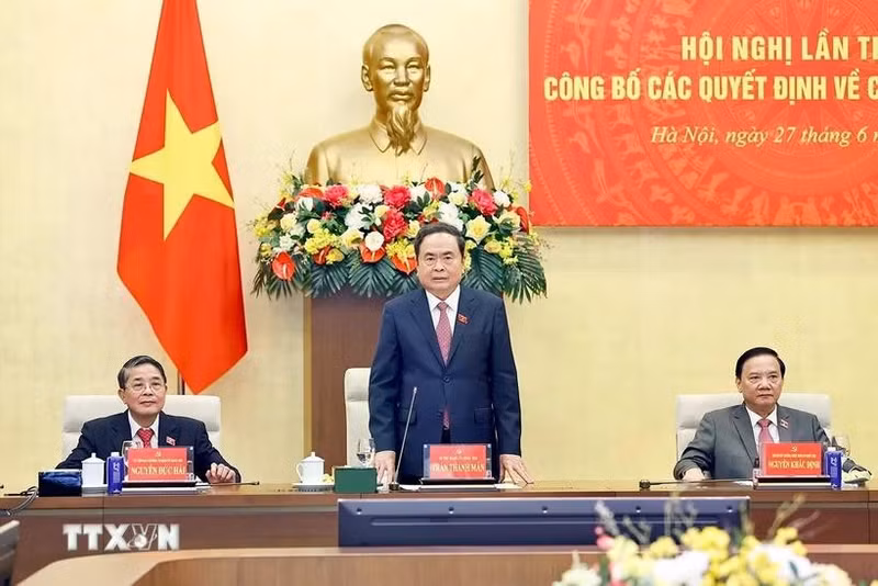 El presidente de la Asamblea Nacional, Tran Thanh Man, en la cita. (Foto: VNA)