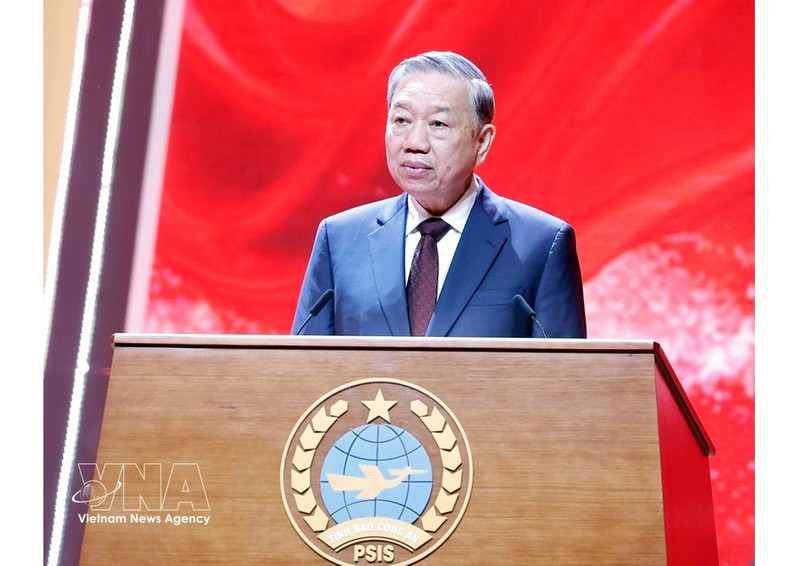 El secretario general del PCV, To Lam, interviene en la cita. (Foto: VNA)