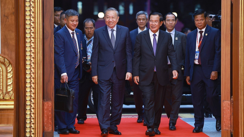 Banquete de Estado en honor al secretario general del PCV, To Lam, y a la delegación vietnamita de alto nivel. (Foto: Duong Giang/VNA)