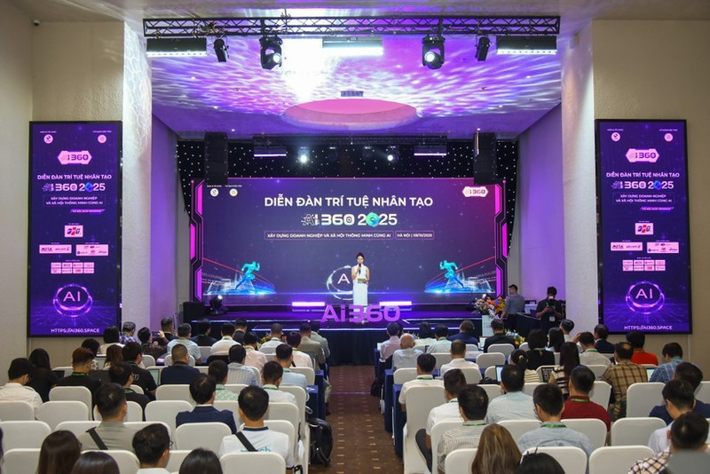 Panorama de la inauguración del Foro de Inteligencia Artificial de Vietnam – AI360. (Hanói, 9 de octubre de 2025). (Foto: VNA)