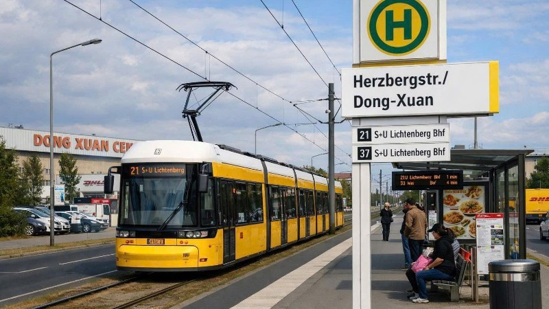 La estación de tranvía "Herzbergstr./Dong-Xuan" es un orgullo para la comunidad vietnamita de Berlín. (Foto: Embajada de Vietnam en Alemania)