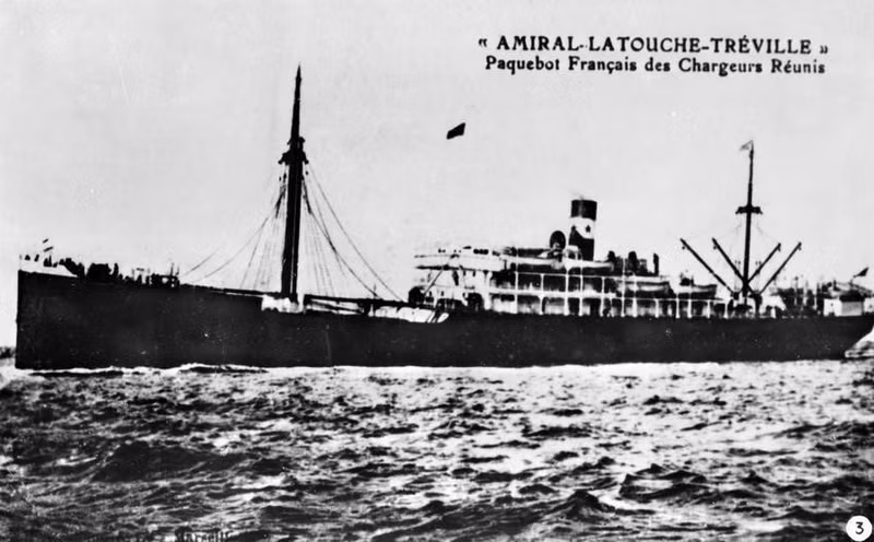 Fotografía del barco Latouche Tréville, que llevó al joven patriota Nguyen Tat Thanh desde el muelle Nha Rong el 5 de junio de 1911 en su viaje para buscar el camino de salvación nacional. (Foto: VNA)
