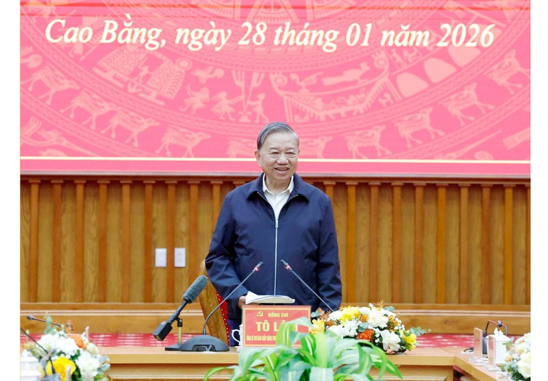 El secretario general del Partido Comunista de Vietnam, To Lam, en el evento. (Foto: VNA)