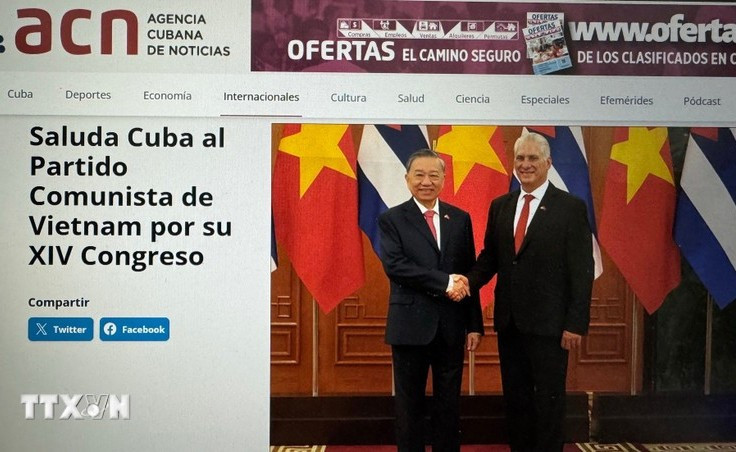 La agencia cubana de noticias ACN informa sobre el XIV Congreso del Partido Comunista de Vietnam. (Foto: VNA)