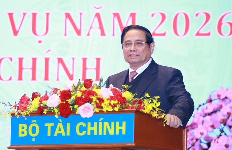 El primer ministro de Vietnam, Pham Minh Chinh, interviene en la cita. (Foto: VNA)