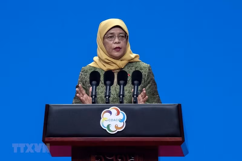 La presidenta de Singapur, Halimah Yacob. (Fotografía: VNA)