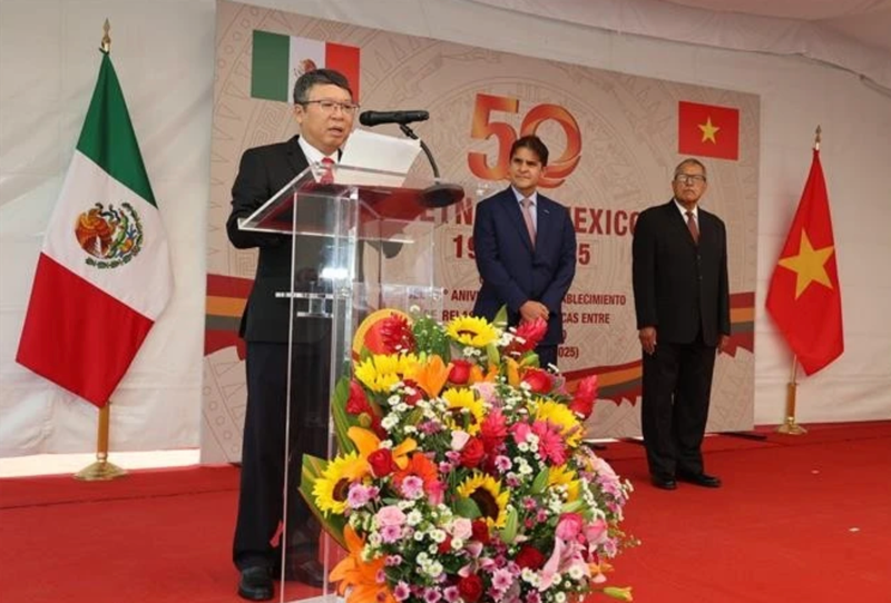 El embajador de Vietnam en México, Nguyen Van Hai, interviene en la cita (Foto: VNA)