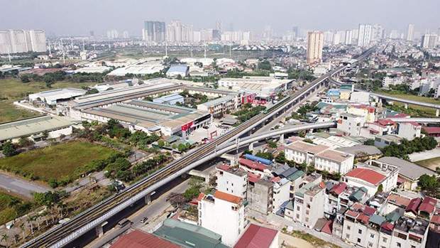 Línea ferroviaria Cat Linh - Ha Dong en la ciudad de Hanói (Fotografía: baodautu.vn)