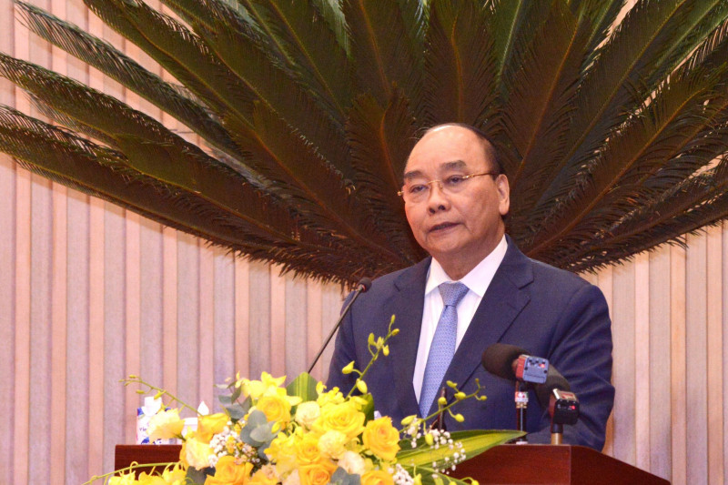 El presidente Nguyen Xuan Phuc habla en el evento. (Fotografía: daibieunhandan.vn)