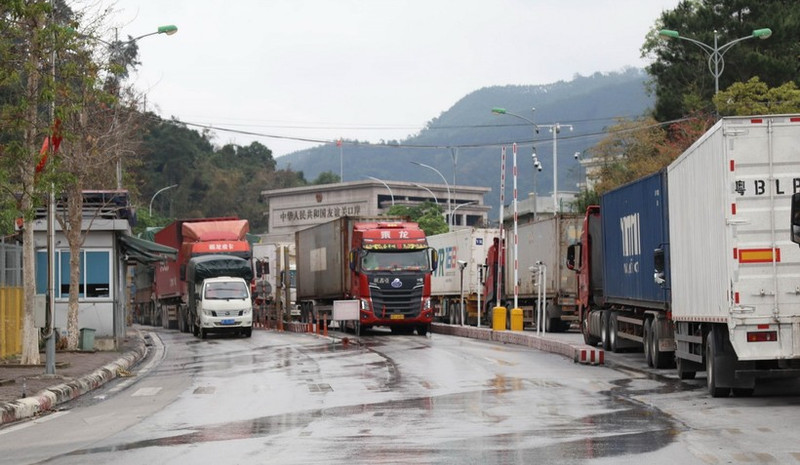 En el puesto fronterizo internacional de Huu Nghi, provincia de Lang Son. (Foto: VNA)