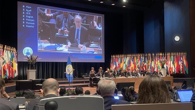 En la apertura de la quinta Conferencia de Revisión de de la Convención sobre Armas Químicas (CWC). (Fotografía: VNA)