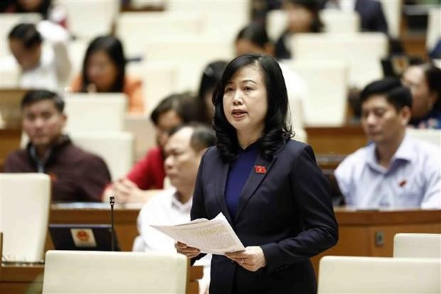 La ministra de Salud Pública, Dao Hong Lan, en la reunión (Fotografía: VNA)