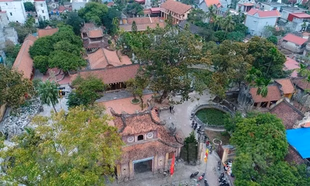 La pagoda de Dong Ngo desde la vista arriba. (Fotografía: baohaiduong.vn)