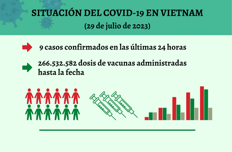 Infografía: Actualización sobre la situación del Covid-19 en Vietnam - 29 de julio de 2023