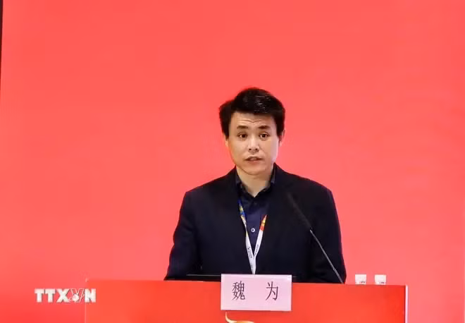 El periodista Weiwei, experto en el estudio sobre Vietnam y jefe de la Sección Vietnamita de la Radio Internacional de China (Foto: VNA)