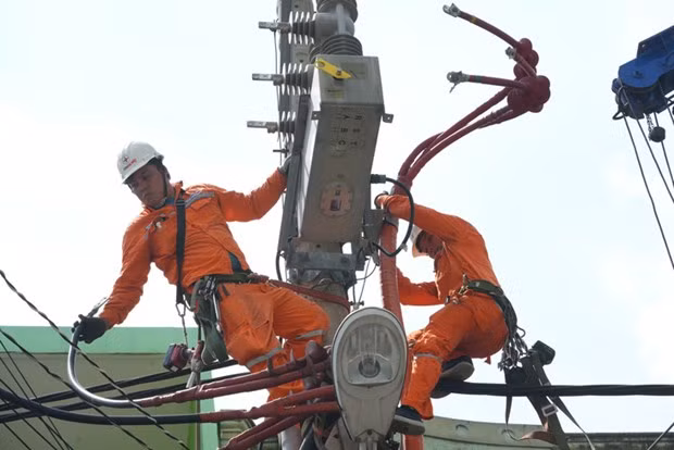 Personal del grupo EVN (Fotografía: VNA)