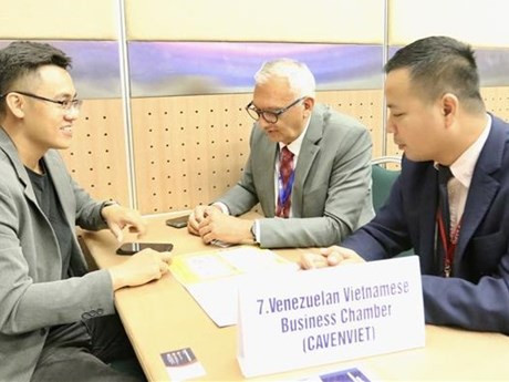 Empresas vietnamitas y de países latinoamericanos buscan oportunidades de cooperación en el programa B2B en el marco del Foro Comercial bilateral. (Fotografía: VNA)